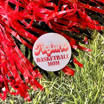 Trojans Retro Basketball Parent Button