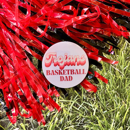 Trojans Retro Basketball Parent Button