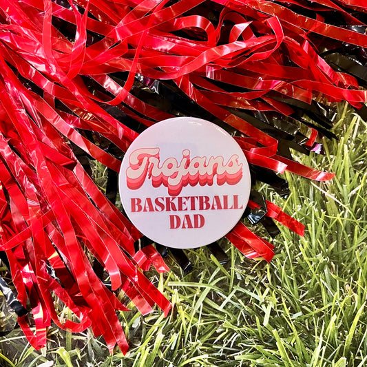 Trojans Retro Basketball Parent Button