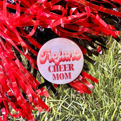 Trojans Retro Cheer Parent Button
