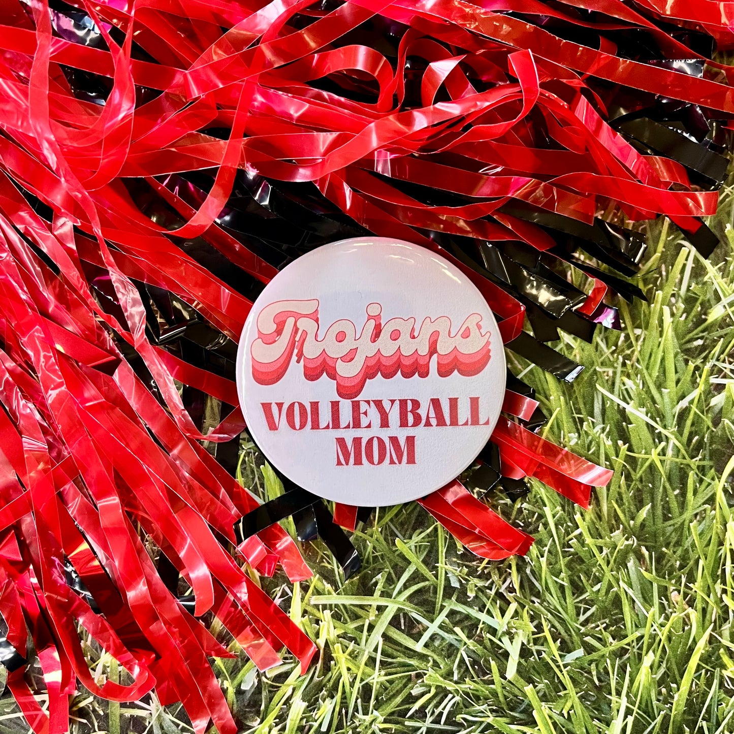 Trojans Retro Volleyball Parent Button