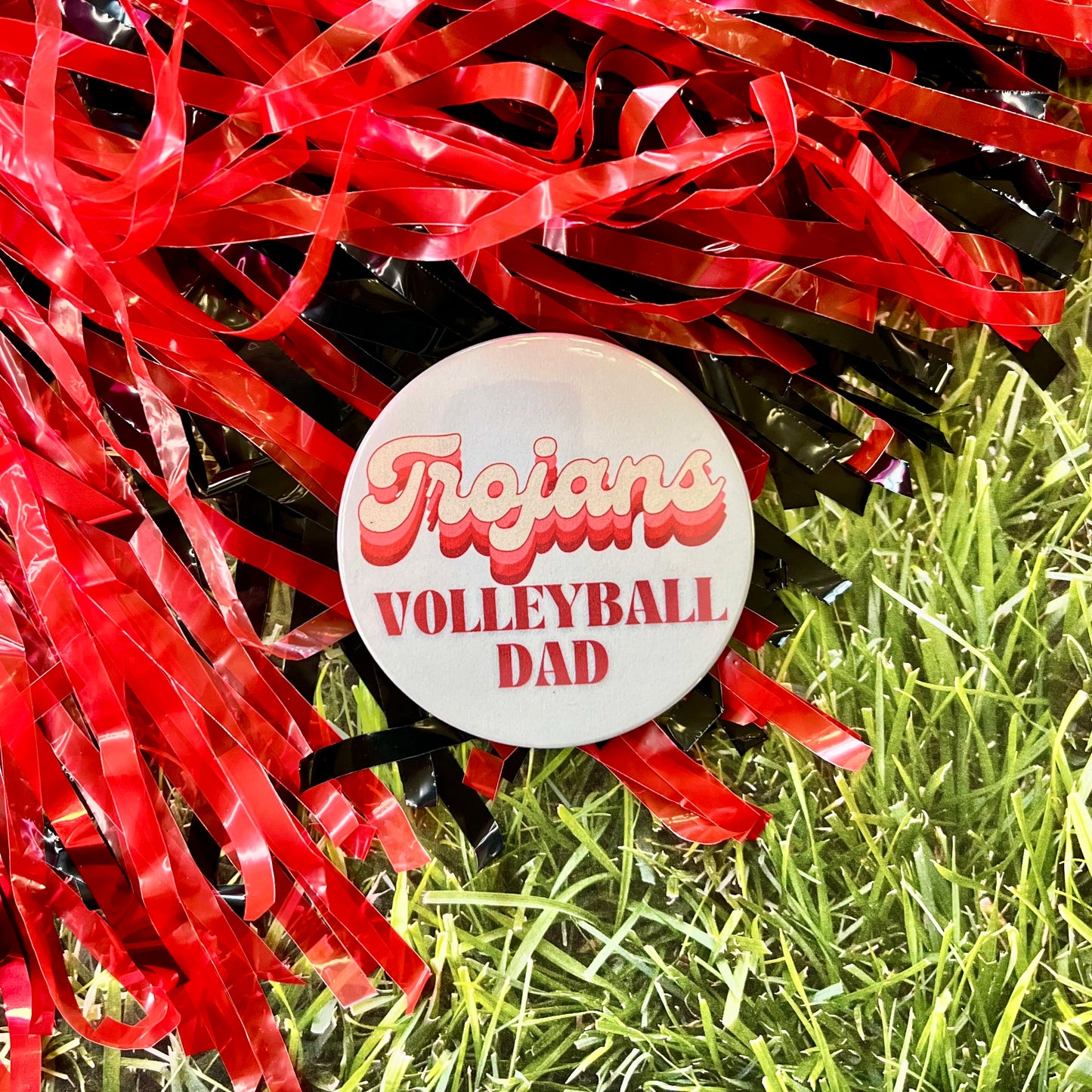 Trojans Retro Volleyball Parent Button