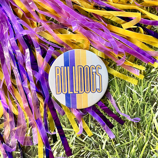 Bulldogs Retro Stripe Button