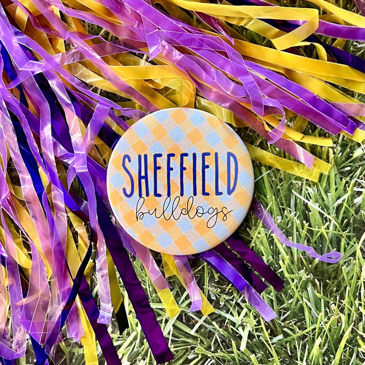 Sheffield Bulldogs Gingham Button