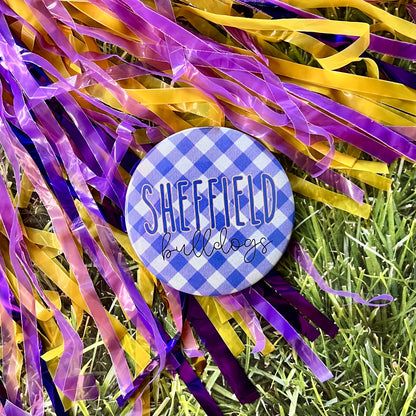 Sheffield Bulldogs Gingham Button