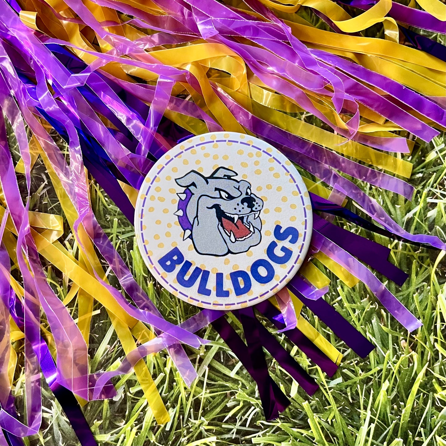 Sheffield Bulldogs Logo Polka Dot Button
