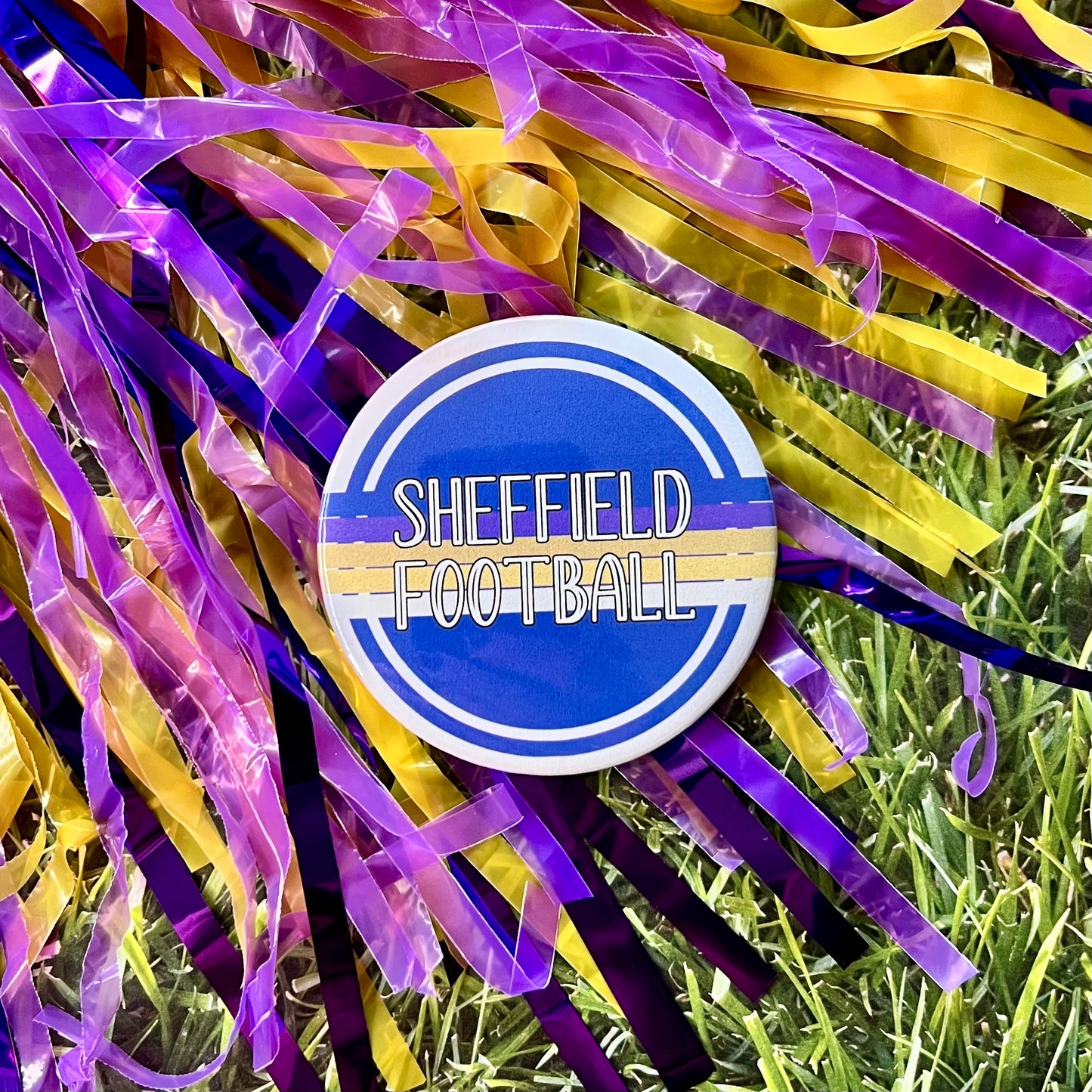 Sheffield Retro Stripe Button
