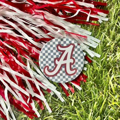 Alabama Logo Checkered Button
