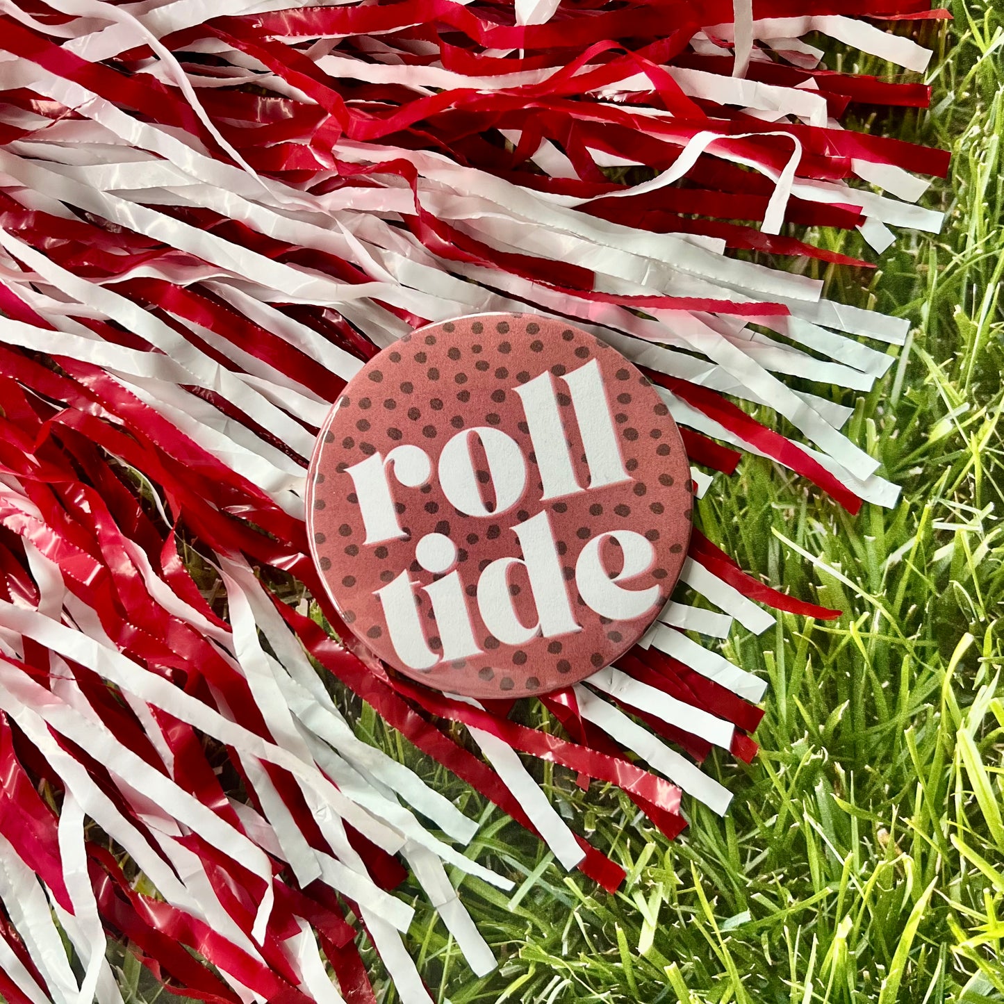 Roll Tide Polka Dot Button