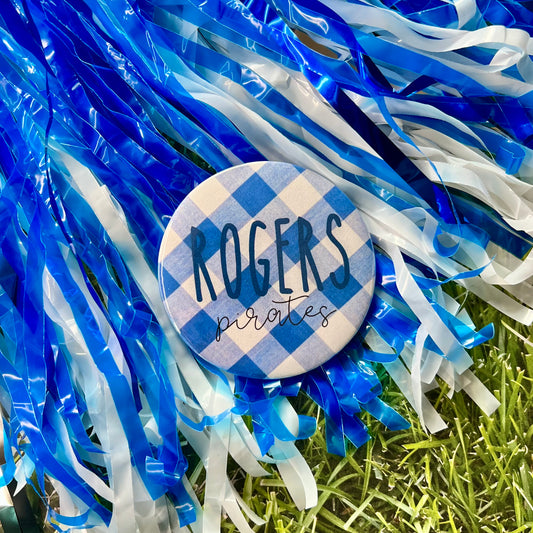 Rogers Pirates Gingham Button