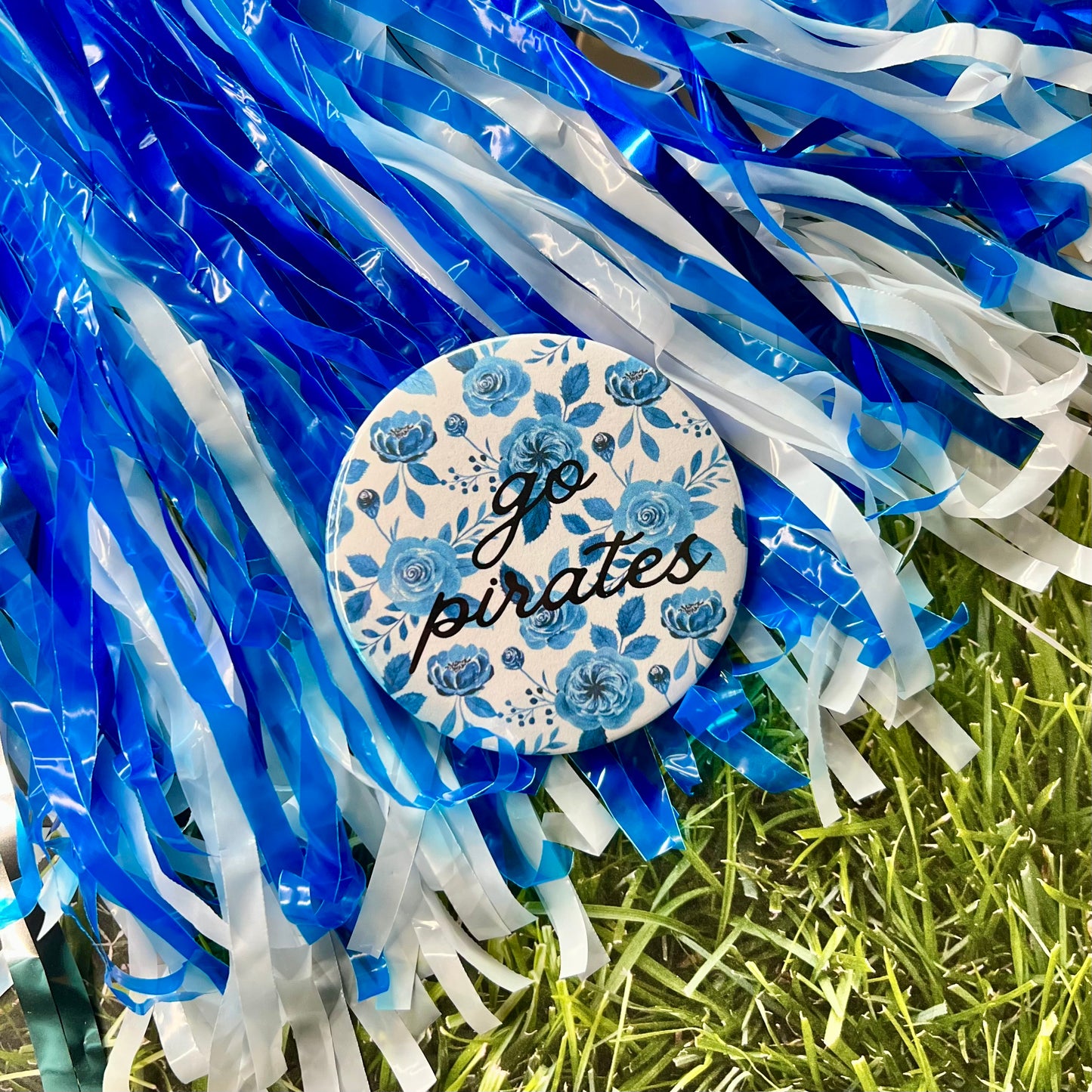 Floral Go Pirates Button