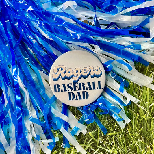 Rogers Retro Baseball Parents Button