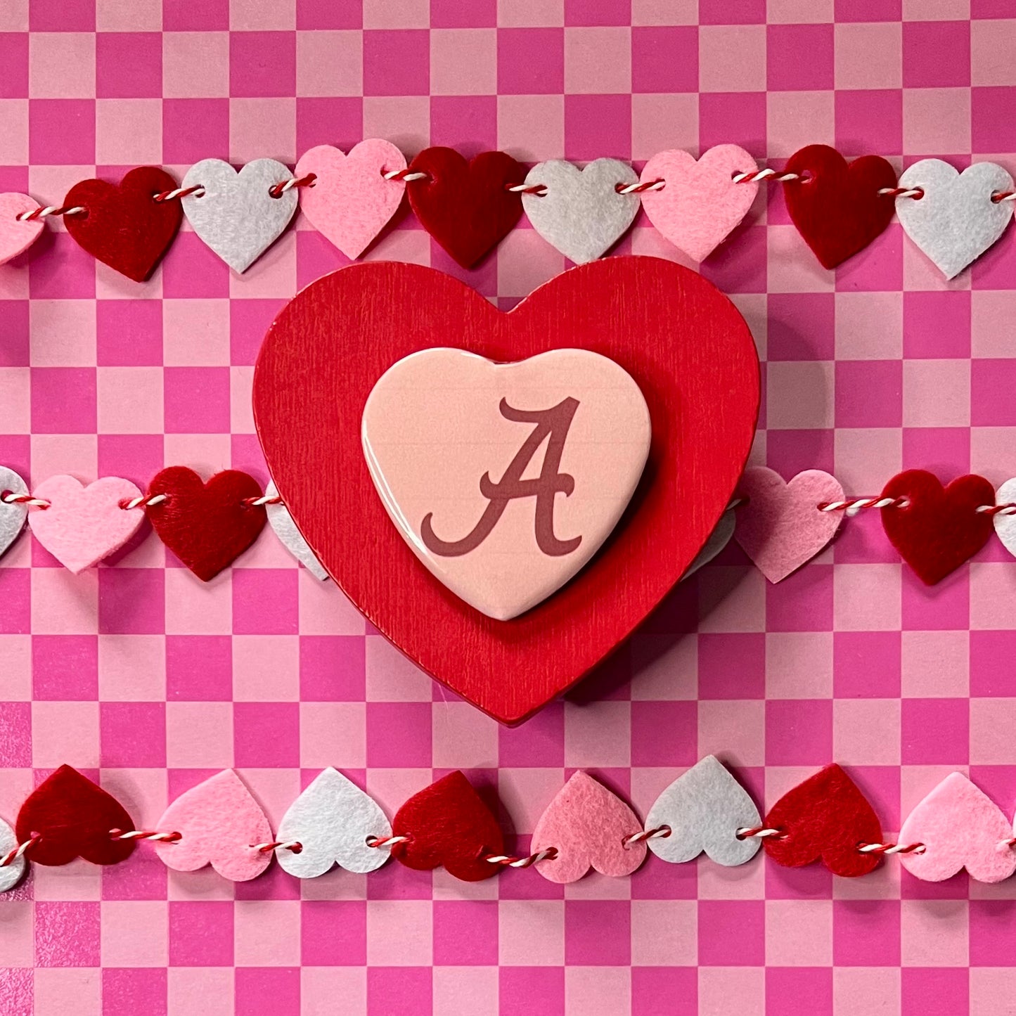 Alabama Crimson Tide Logo Heart Button