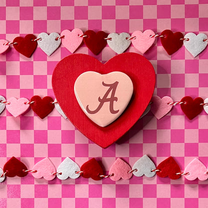 Alabama Crimson Tide Logo Heart Button