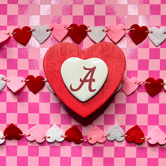 Alabama Crimson Tide Logo Heart Button
