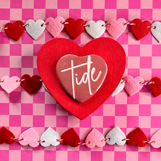 Alabama Crimson Tide Script Heart Button