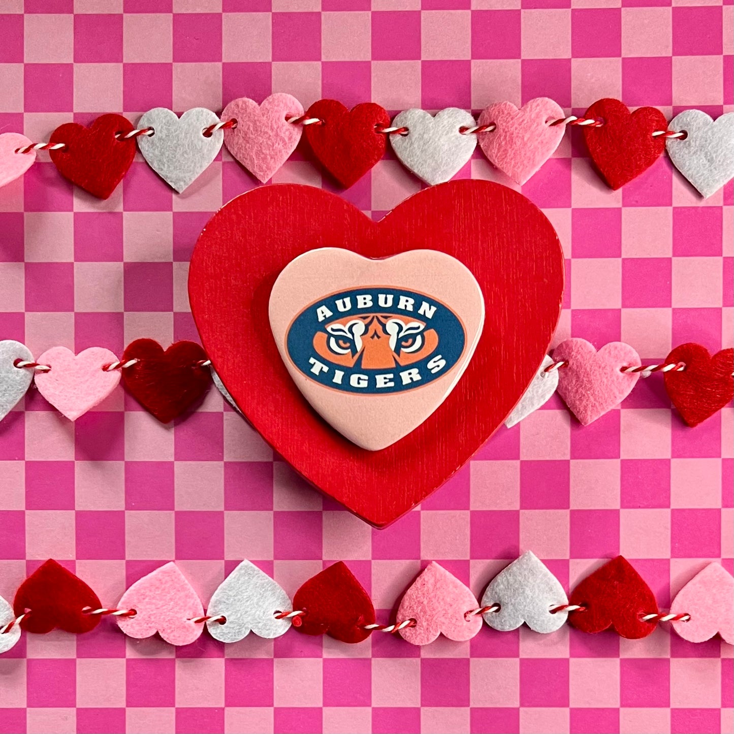 Auburn Tigers Logo Heart Button