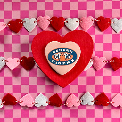 Auburn Tigers Logo Heart Button
