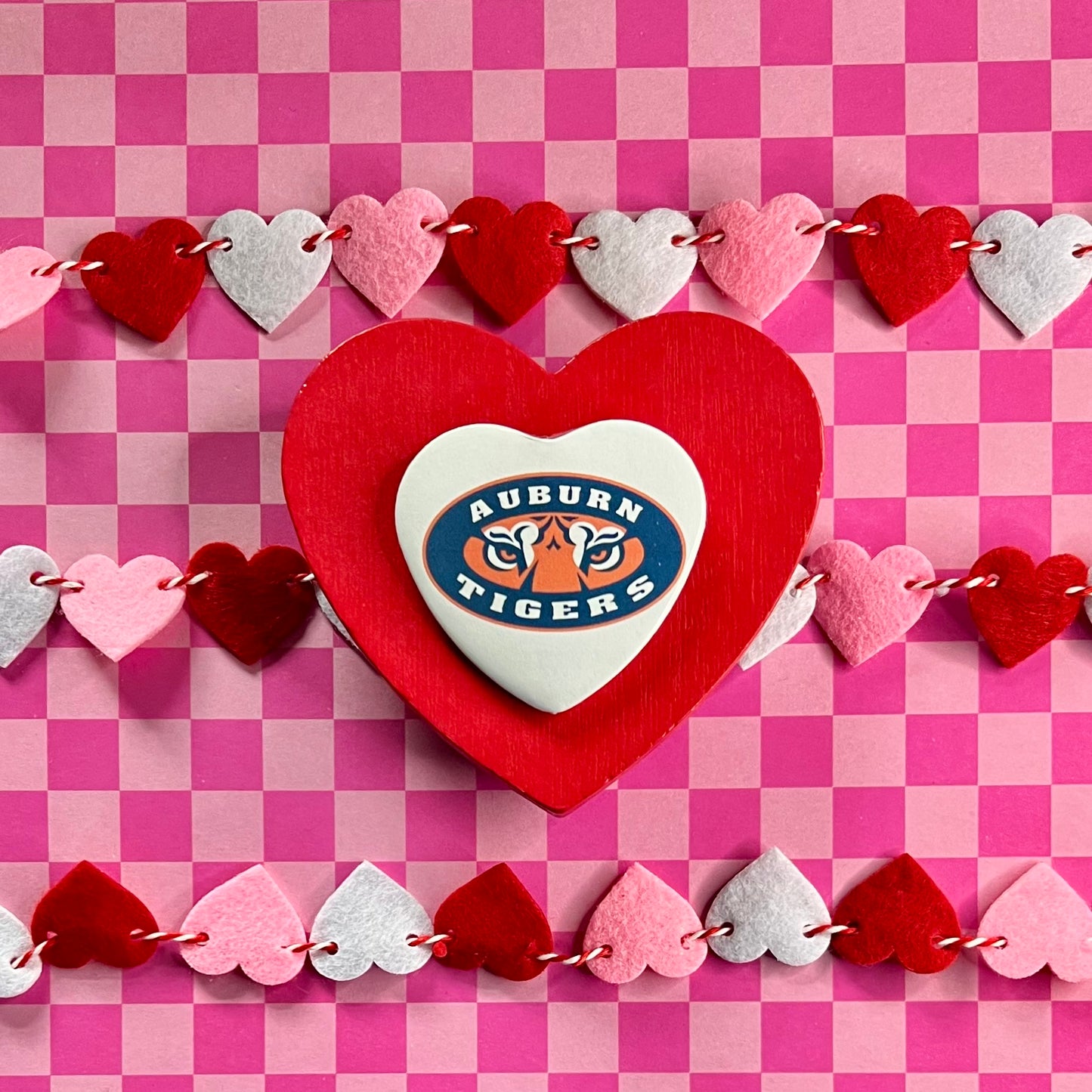 Auburn Tigers Logo Heart Button