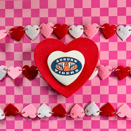 Auburn Tigers Logo Heart Button