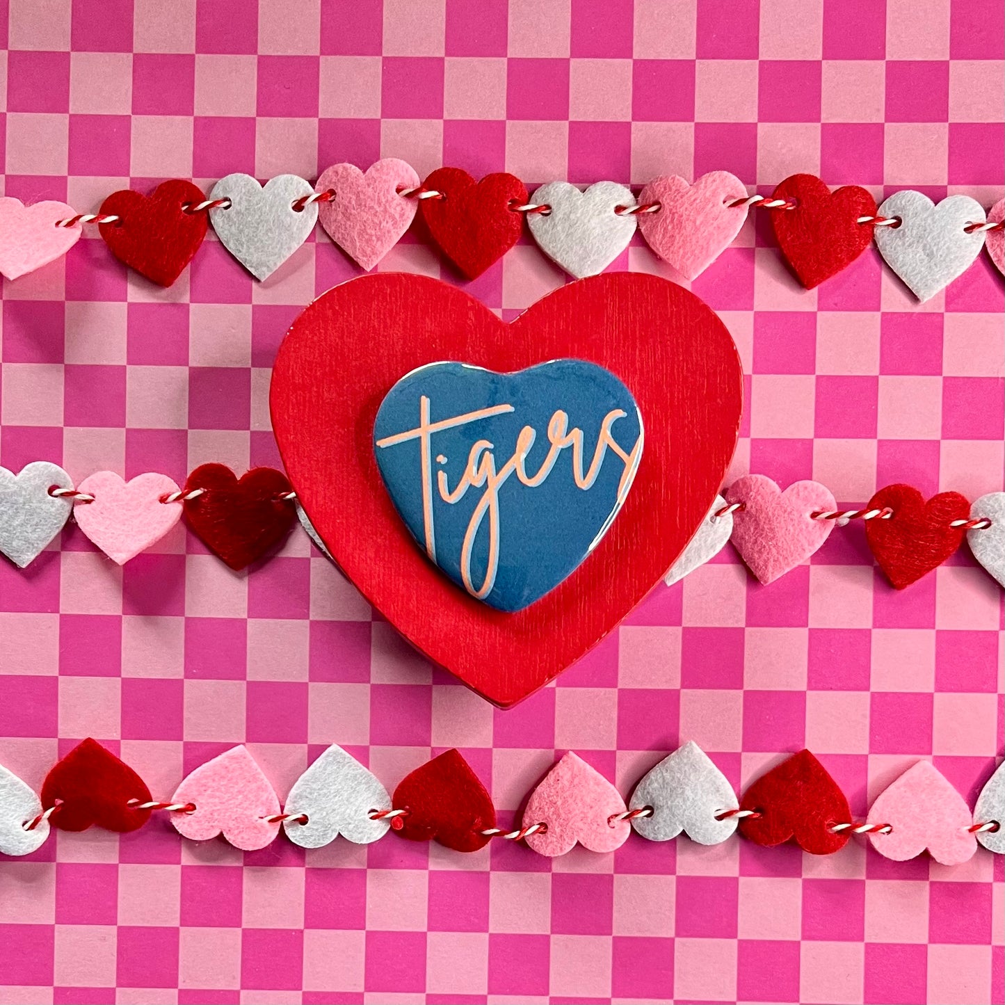 Auburn Tigers Script Heart Button