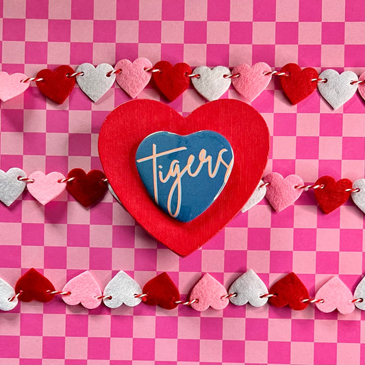 Auburn Tigers Script Heart Button