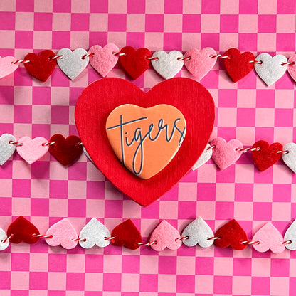 Auburn Tigers Script Heart Button