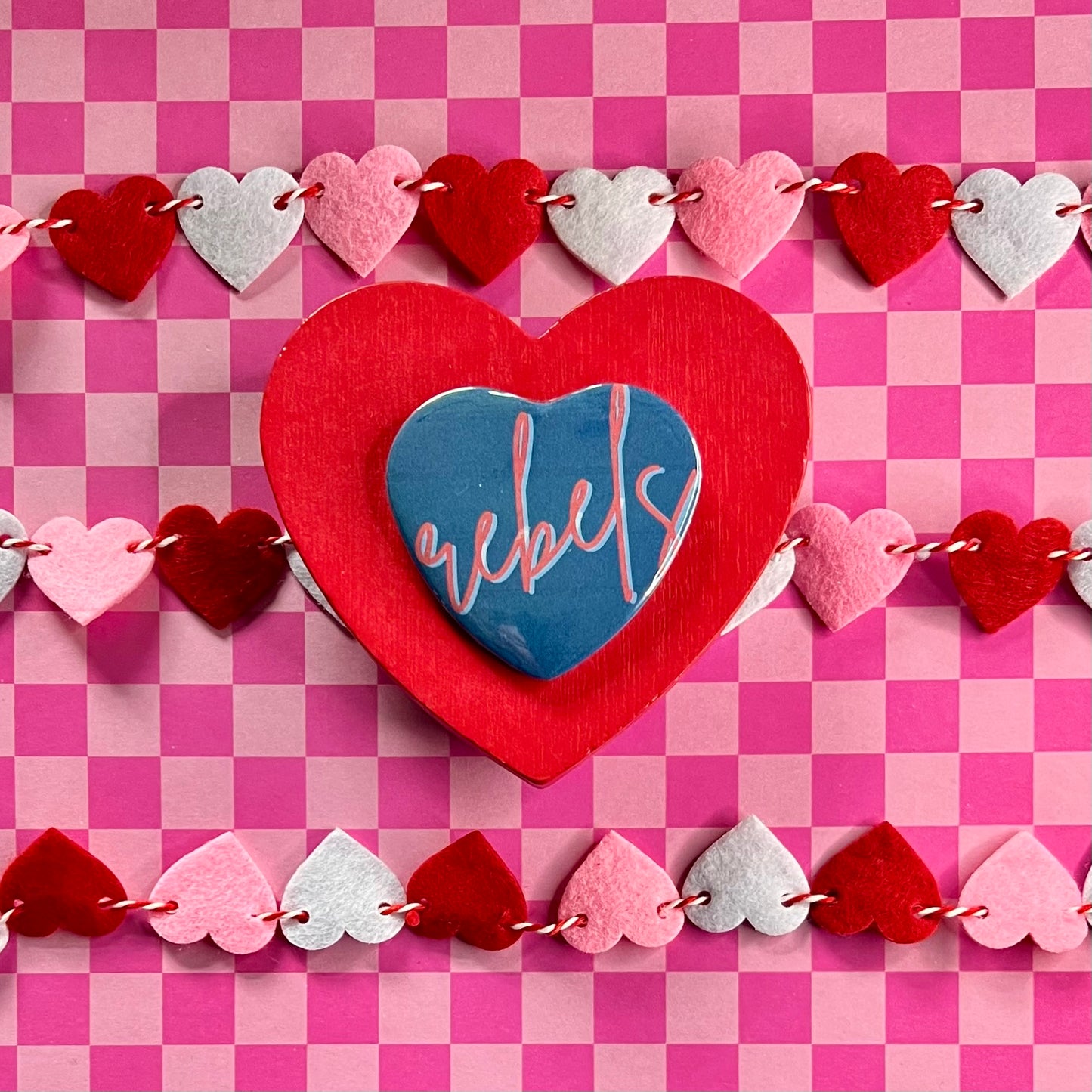 Ole Miss Rebels Script Heart Button