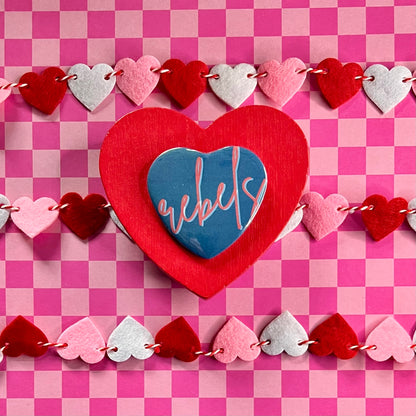 Ole Miss Rebels Script Heart Button