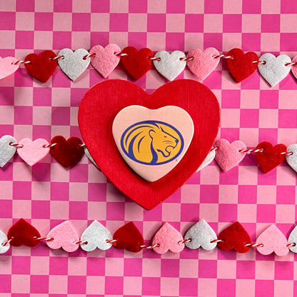 UNA Lions Logo Heart Button