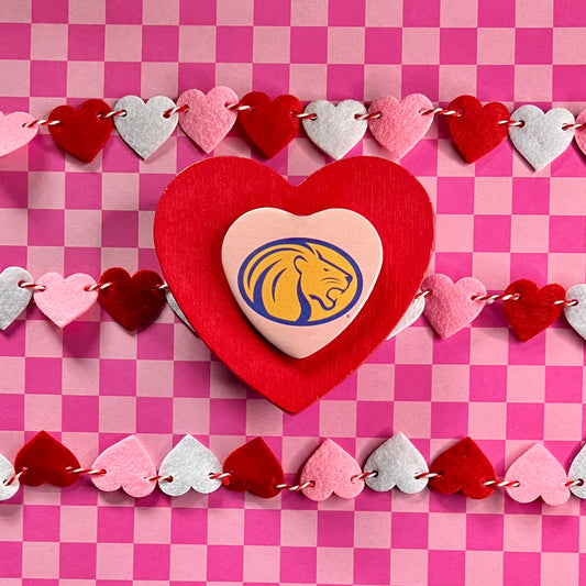 UNA Lions Logo Heart Button