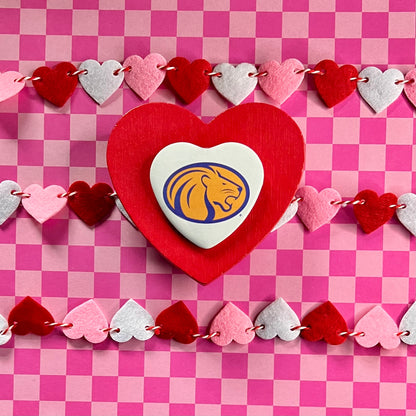 UNA Lions Logo Heart Button