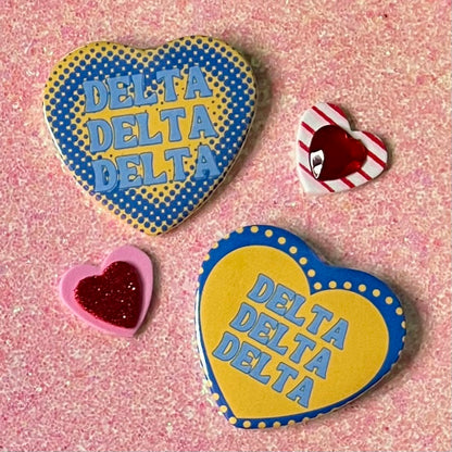 Delta Delta Delta Heart Button