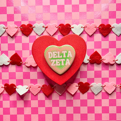 Delta Zeta Heart Button