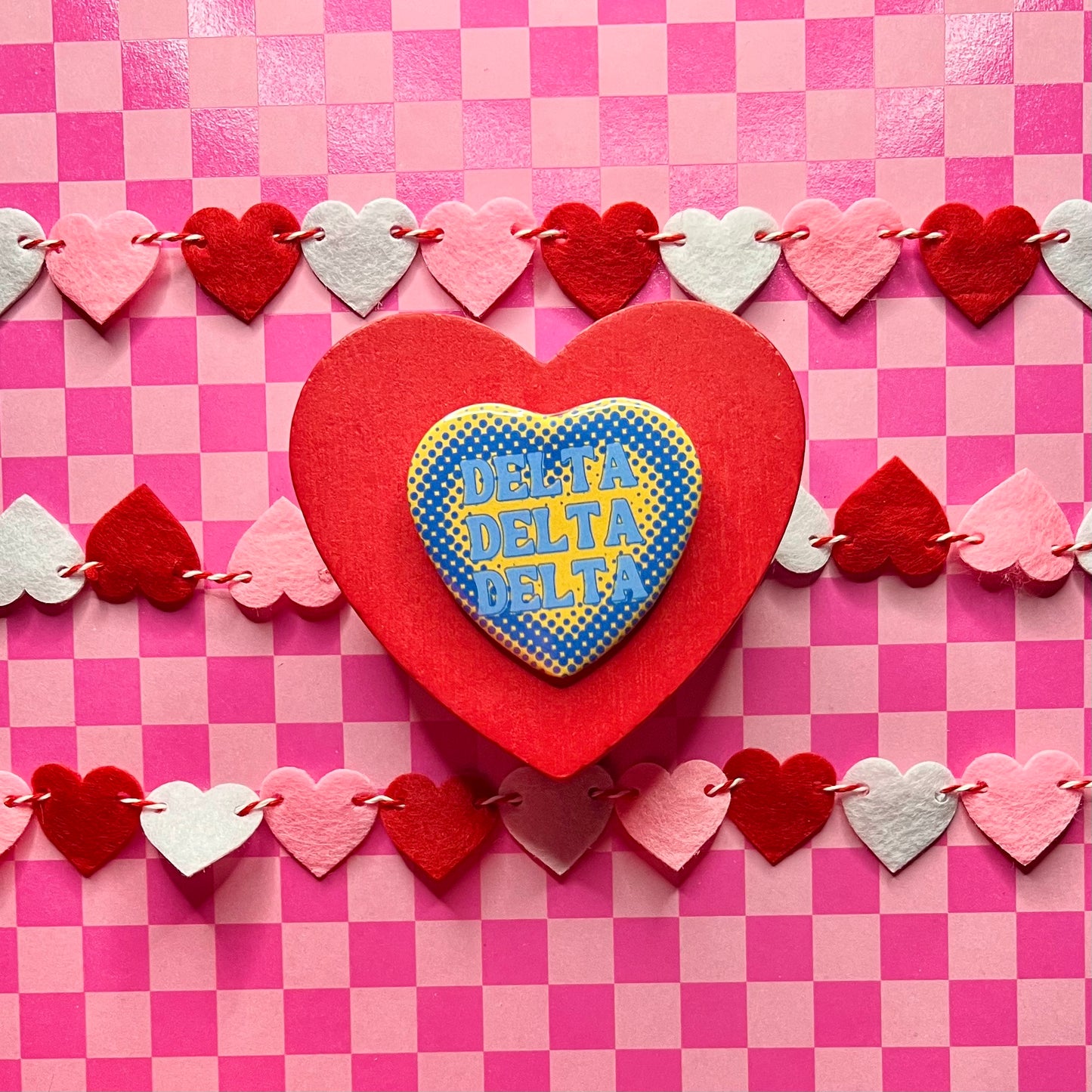 Delta Delta Delta Heart Button
