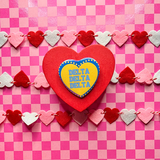 Delta Delta Delta Heart Button