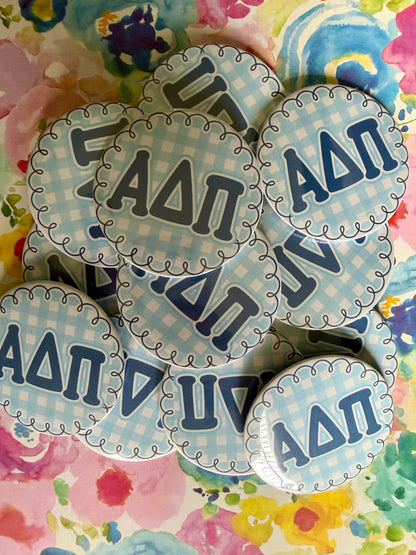 Sorority Gingham Logo Button