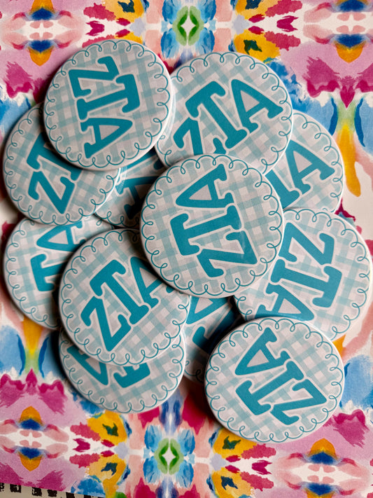 Sorority Gingham Logo Button