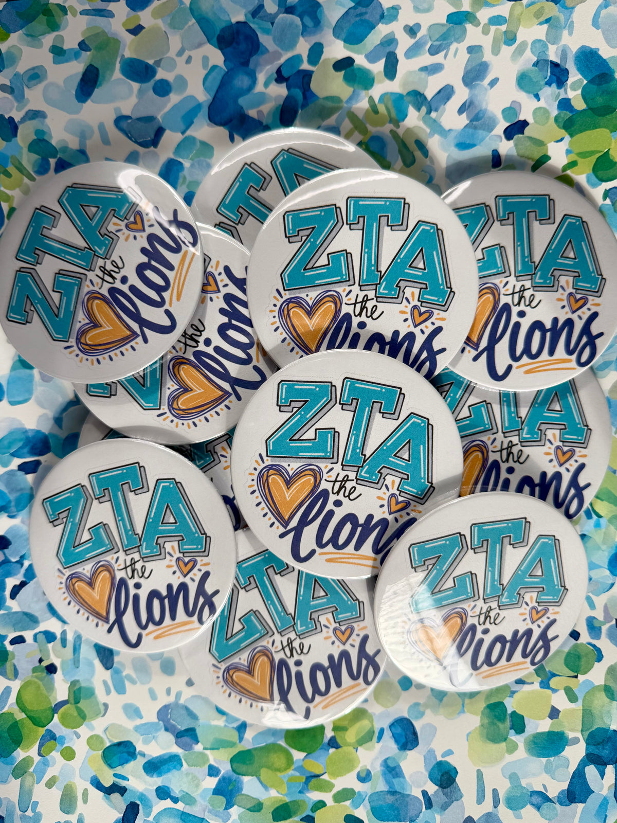 Sorority Loves the Lions Button