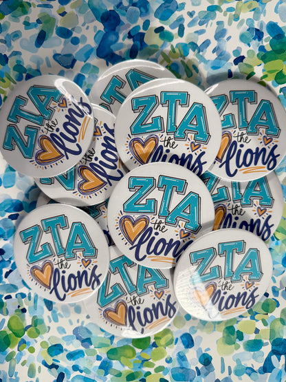 Sorority Loves the Lions Button