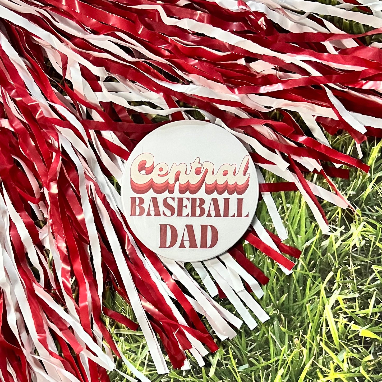 Central Retro Baseball Parent Button
