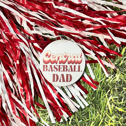 Central Retro Baseball Parent Button