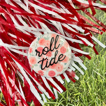Floral Roll Tide Button