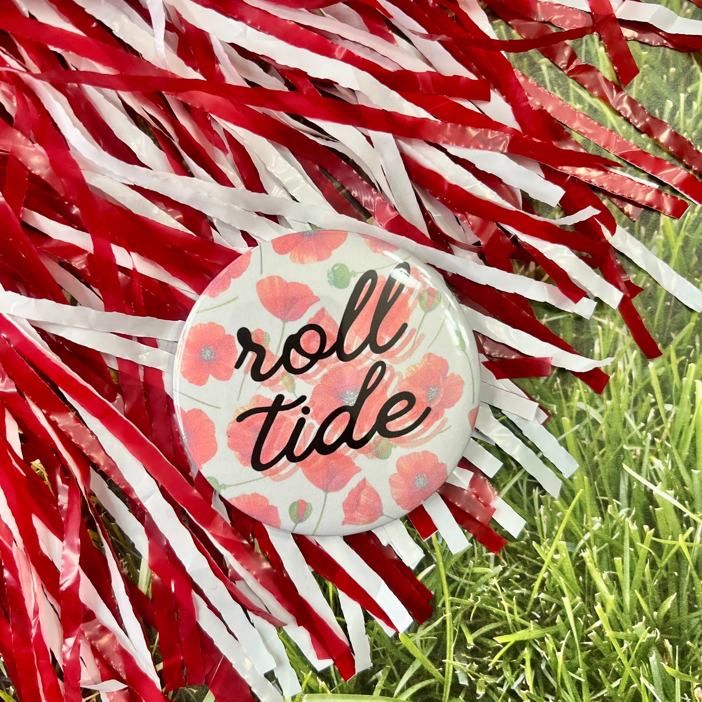 Floral Roll Tide Button