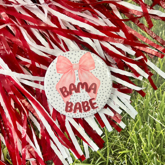 Bama Babe Bow Button