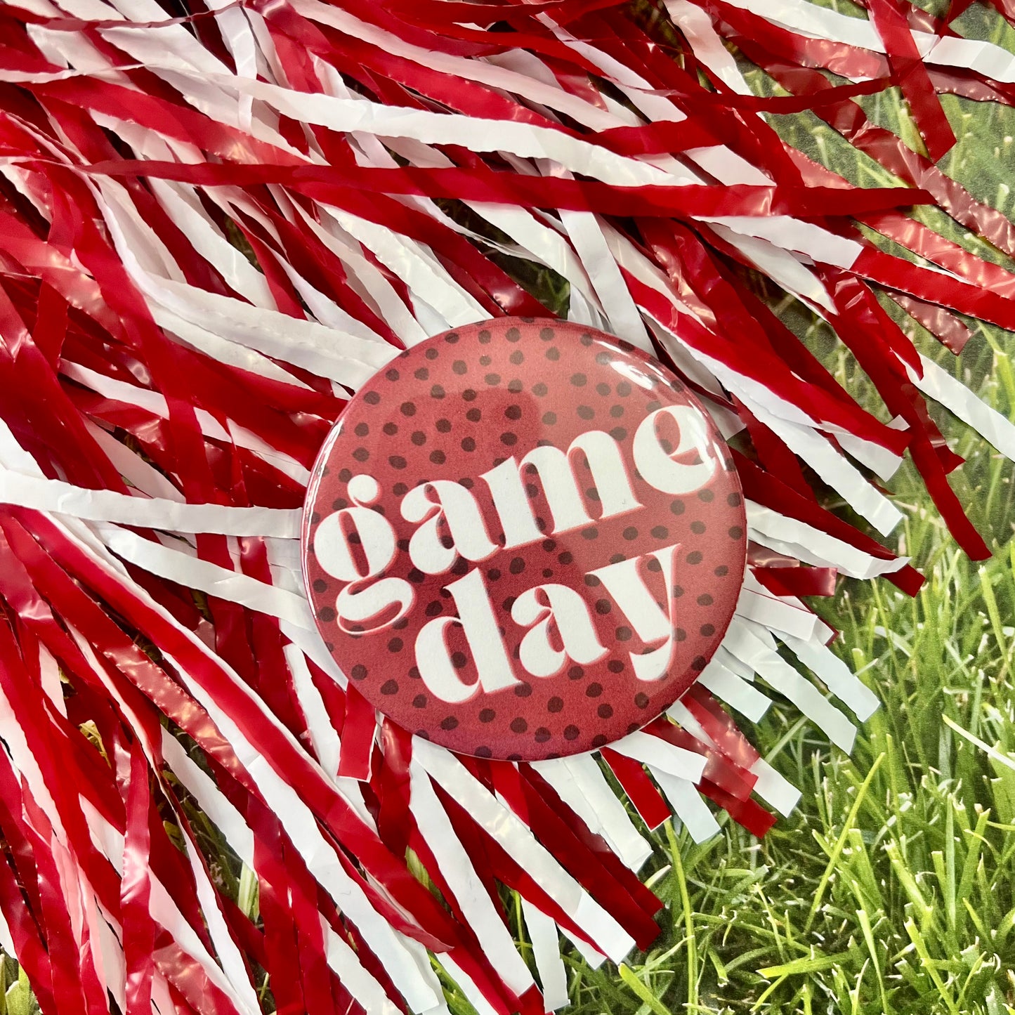 Game Day Polka Dot Button