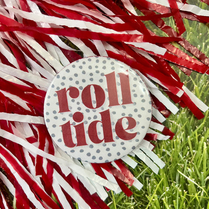 Roll Tide Polka Dot Button
