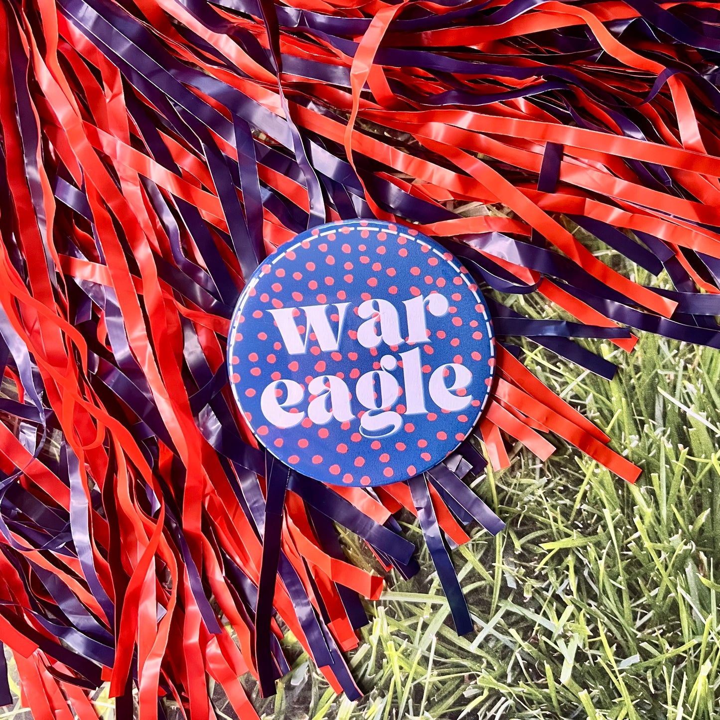 War Eagle Polka Dot Button