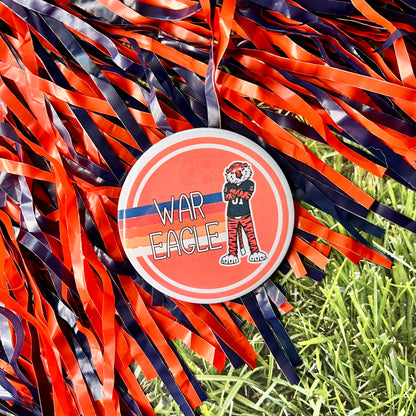 Aubie Retro Stripe Button