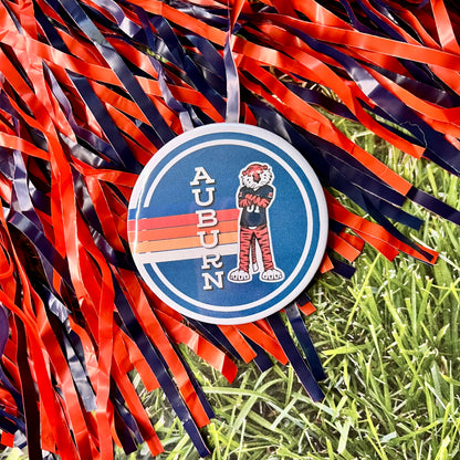 Aubie Retro Stripe Button